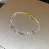 Bangle Fashion Exquisite Shiny Rhinestone Light Luxury Pink Crystal Zircon Bracelet Jewelry Accessories Gifts For Women Girls