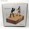 Серия серии серии Retro Style Toy Metal Arena Champion Boxer Boxing Ring Game Mechanical Toy Clockwork Number № Y240416