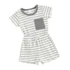 Ensembles de vêtements en bas âge pour bébé fille 2pc Vêtements d'été STACTES COURTES COURTES T-shirts Tops et Shorts Set Infant Confortable