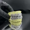 Prinzessin Cut 925 Silber VVS Custom Hip Hop Zähne Grillz mit vereiserem Moissanit Grillz18k Gold Diamond Grillz