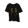 2023d Hem Summer Leisure Fashion Womens Light Gold Sequin broderad bokstav Kort ärm Rund hals T-shirt