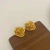 XIALUOKE Gold Color Rose Stud Earrings Women Fashion Personality Flowers Earrings Girl Travel Party Wedding Jewelry Accessories 240416