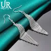 Dangle Earrings 925 Sterling Silver Woven Mesh Pendant For Women Engagement Wedding Party Gifts Fashion Jewelry