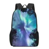 School Bags Northern Lights Sky Kids 3D Book Bag Men 16 Inch Backpack For Teen Boy Kindergarten Children Large Capacity