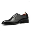 Dress Shoes Luxury Italian Mens Genuine Leather Brogues 2024 Brand Handmade Quality Fashion Elegant Wedding Social For Man