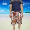 여름 해변 바지 남성 민족 스타일 면화면과 린넨 인쇄 큰 반바지 느슨한 캐주얼 얇은 트렌디