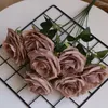 Dekorativa blommor konstgjorda 9 valentin rosor hem dekoration bukett sovrum vardagsrum el bröllop blommor arrangemang bakgrund