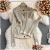 Tvådelt klädkvinnor 3 Set Autumn Korean Style Temperament Fashion Suit Plaid Sticked Cardigan Bottoming Camisole kjol 220915 Drop D otrbw