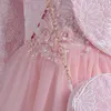 Giyim setleri 3pcs kız elbise kıyafetleri vintage ispanyolca pompom balo elbisesi prenses takım elbise çocuklar Noel düğün doğum günü vestidos