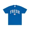 Camisetas de T Tripletos de algodão de algodão Tee Fresh Love Varsity Merch Print T-shirts Summer Unissex Fashion Funny Casual Manga curta Casual