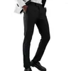 Costumes pour hommes Pantalons hommes noirs avec satin latéral Stripe One Piece Officielle Slim Fit Formal Male Kalters