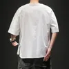 Summer Mens Fashion Letter Pockets Casual Streetwear Cotton T-Shirts Y2K Youth O Neck Short Sleeve Loose Tops Ropa Hombre 240402