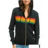 Женские толстовка толстовок Uni Nation 5 Stripe Zip zip hoodie Женщины на молнии на молнии