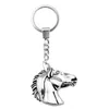 Keychains 1pcs Big Horse Head Personalized Keychain Components Jewelry And Accessories Cute Ring Size 30mm