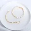 14K Gold verpackt unregelmäßiges Zweigarmband mit weißem Lava DIY handgefertigtes Perlenzubehör B738 240416