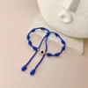 Woven Demon Eye Solid Color Bracelet Handmade Knot Handrope Handicraft Womens Set