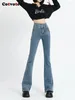 Jeans pour femmes Yiticung High Waited for Women Strecth Fashion Skinny Vintage Streetwear Flare Y2K Pantal