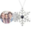 Ornement de flocon de neige personnalisé pour christamas arbre ami familial amant cadeau cadeau pendent bijoux 240414