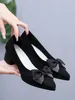 Casual Shoes Cloth Spring Fashion Pointed High Documentary Work Soft Bottom Long Standing Not Tired Feet