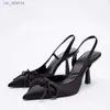 Scarpe eleganti 2023 Woman tacchi alti sandali a prua scintillanti puntati di piedi donne eleganti pompe per il nightclub Muller Party Zapatos Mujer H240416