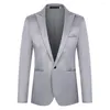 Costumes pour hommes Fashion Men Blazer Couleur solide texture douce Bureau Slim FIT