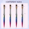 4pcs Acrylic Nail Brush Set Size 10121416 for Powder Application Brushes Art Extension Carving Salon Home 240416