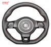 Yujihong Araç Direksiyon Simidi Kapakları VW Golf için Kılıf 6 GTI MK6 VW Polo GTI Scirocco R Passat CC Rline 2010 Yapay Deri4696310