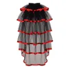 Women Punk Puffy Ruffle Tutu Bustle Skirts Sexy Steampunk Cocktail Party Tie-on Overskirt Gothic Tulle Skirt for Female 240416