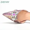 Chaussures habillées colorées de haute qualité pointues talons minces amis fête sandales nigérianes fashion dames et sac pour mariage