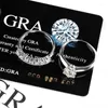 Anelli di cluster Joycejelly da 1,7ct D-color moissanite anello set sterling argento 925 gioielli 2 pezzi/set di fedi nuziali Dimensioni regalo di fidanzamento femminile