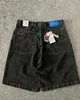 Zomer dames retro vaste kleur geborduurd rechte denim korte y2k Koreaanse stijl casual hoge taille over de knieprook 240401