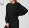 알 요가 스웨트 셔츠 여성 승무원 목 목 풀 오버 로고 가슴 편안한 땀웨어웨어 유니isex 스튜디오-스트리트 스웨트 탑 조깅하는 wear