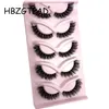 False Eyelashes 5 Par Cat Eye Lashes Natural Realisty Messy 3D Mink Fluffy Winged End Tolongated Cilios Makeup Tool