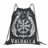 victory Or Valhalla V-Viking Age Cool Drawstring Bags Hiking Pouch 3D Print Backpack Boy Girls School Shoe Bag V7cb#