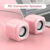 Luidsprekers Pink USB -computerluidspreker voor laptop PC Subwoofer Wired Music Player Audio Speakers Deep Bass Sound Luidspreker Power Soundbar