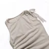 Vestidos de trabalho Tampas de cordão de tração e uma saia curta BodyCon Conjuntos de saia de verão sem mangas de duas peças y2k saias fofas fofas