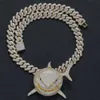 Europese en Amerikaanse hiphop -ornamenten Volledige zirkonium grote haaienhanger met diamant Cubaanse ketting ingelegde zirkoon mannen ketting