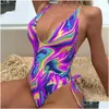 Swim Wear Swimsuit Womens European and American Style Instagram y Backless One Piece Bikini rassemblement Ering Belly Slimming Drop Deved Otlww