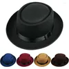 Berets 2024 Модные мужчины Женщины Dome Retro Top Hat Hat Hard Fedora Classic Pik Pie Pired подарок