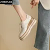 Casual Shoes Shallow Mouth Women's Platform Oxfords Female Sneakers Genuine Leather Round Toe British Style Flats