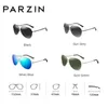 Sunglasses PARZIN Classic Aviation Men Sunglasses Brand Design Alloy Frame Pilot Polarized Sun Glasses For Driving Male Black UV400 240416