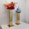 Vases 2 PCS / lot Gold Metal Flower Wedding Table Centres de table Event Party Home et El Decoration Road Lead