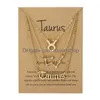 Hänghalsband 3st/set 12 konstellation stjärntecken halsband horoskop zirkon smycken galaxbåge astrologi gåva med detaljhandelsdroppe dhqjp