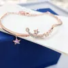 2024 Designer Swarovskis smycken Shi Jia 1 1 Original mall Starry Night Honey Language Armband Female Swallow Element Crystal Star Moon Armband