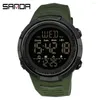 Polshorloges sanda mode militaire herenhorloges 50m waterdichte sport pols horloge mannelijke led elektronische unisex vrouwen casual jongen