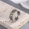 Rings Cluster Star Vintage Silver Open for Women Men coppia lettere alla moda retrò fiore Anillos Party Gifts Accessori