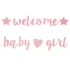 Party Decoration Latte Baby Shower Decor Glitter Banner Emblems Banners Decorations Bunting Decorate Little