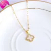 new classic vclover necklace designer four leaf clover necklace womens micro diamond set fashion hundred mesh red necklace