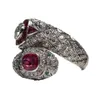 Antique Art Deco 925 Srebrny rubinowy biały szafirowy pierścień rocznicowy Prezent powiedz rozmiar 5 125781068
