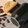 Mugs Design Simple Black Ceramic Coffee Mug Creative Wooden Cover Handle Water Cup For Business Gift Modern Style